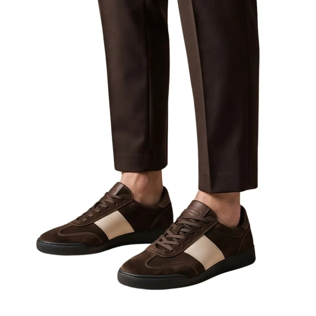 Montagnaga Suede Stripe Trainer Sneaker for Men - Retro Suede Trainers