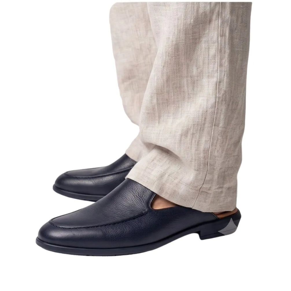 Massello Deep-Tone Mule Mule for Men - Leather Backless Loafers