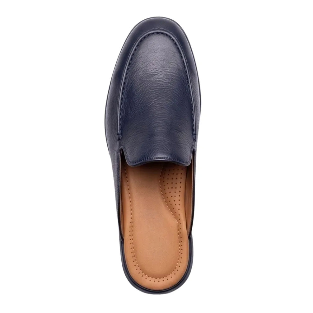 Massello Deep-Tone Mule Mule for Men - Leather Backless Loafers