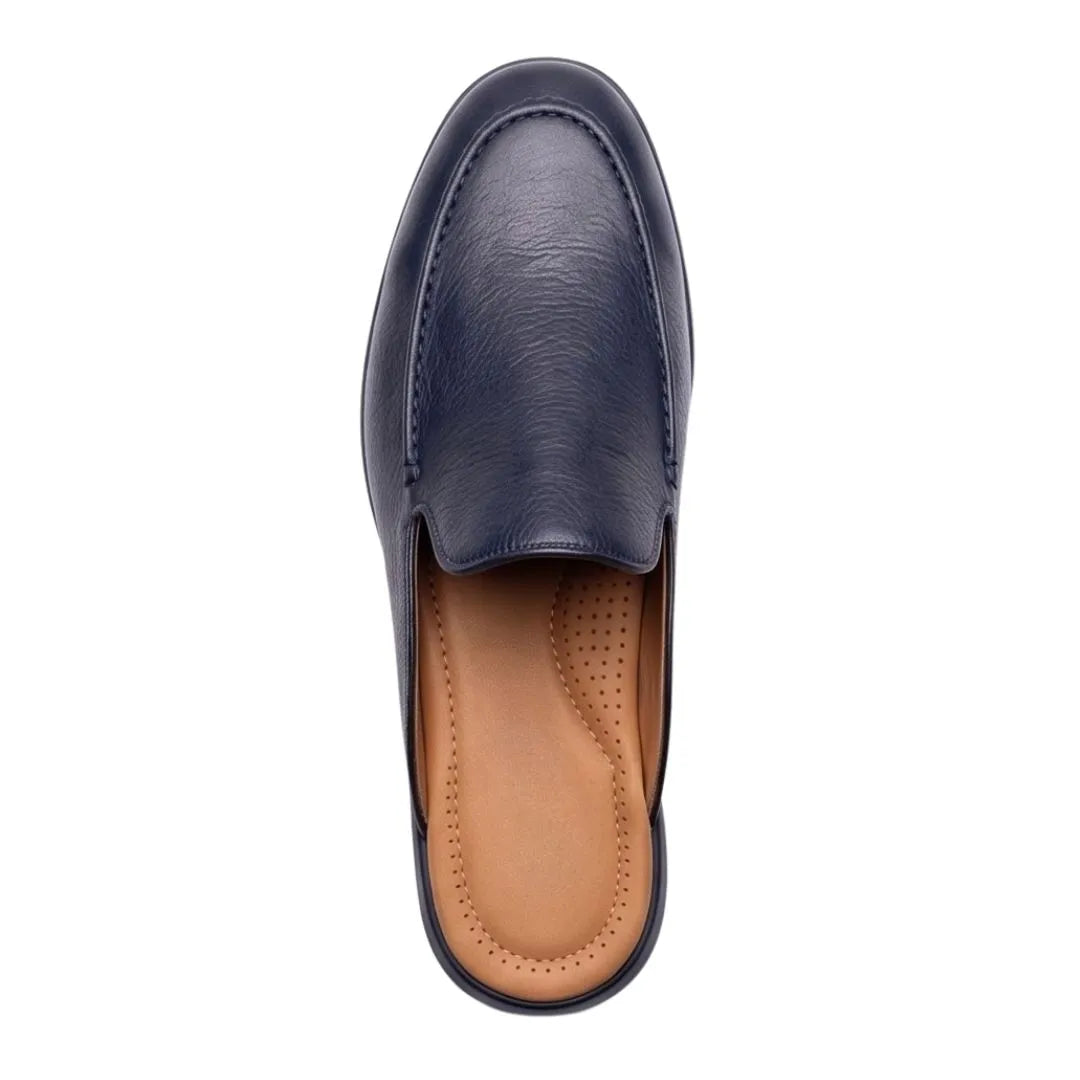 Massello Deep-Tone Mule Mule for Men - Leather Backless Loafers