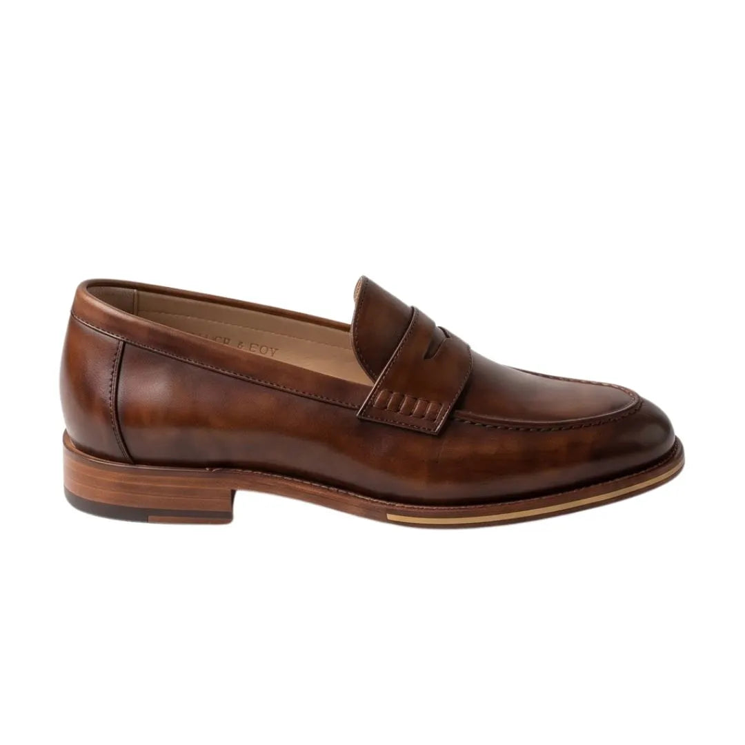 Macello Burnished Penny Penny Loafer for Men - Classic Penny Loafers
