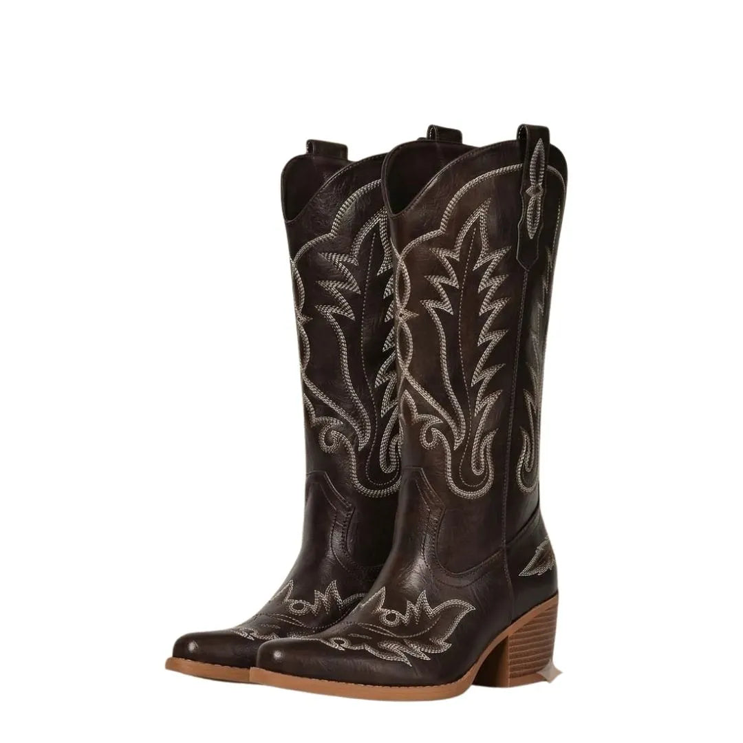 Mason Stitched Classic Cowboy Boot for Men - Embroidered Cowboy Boots