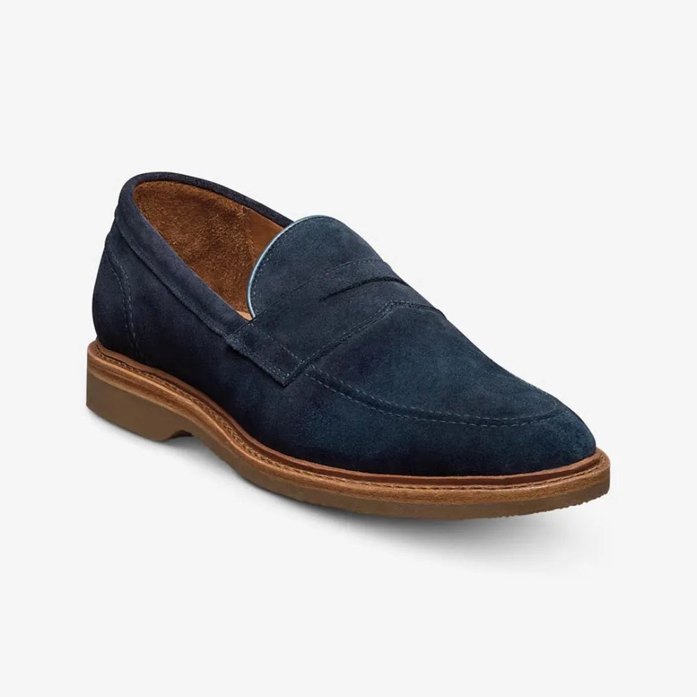 Marene Suede Natural-Sole Penny Loafer for Men - Suede Penny Loafers