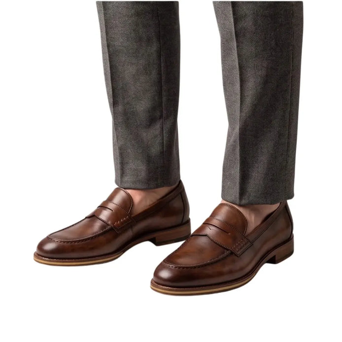 Macello Burnished Penny Penny Loafer for Men - Classic Penny Loafers