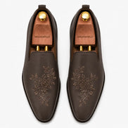 Maestro Embroidered Opera Loafer // Cognac Tan