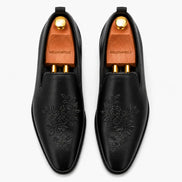 Maestro Embroidered Opera Loafer // Cognac Tan