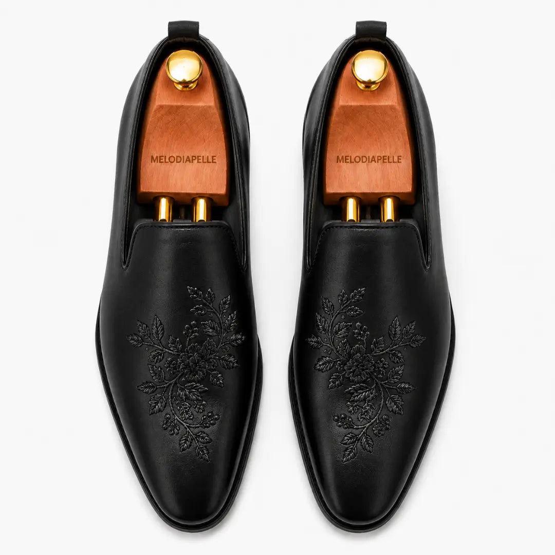 Maestro Embroidered Opera Loafer // Cognac Tan