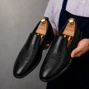 Maestro Embroidered Opera Loafer // Cognac Tan