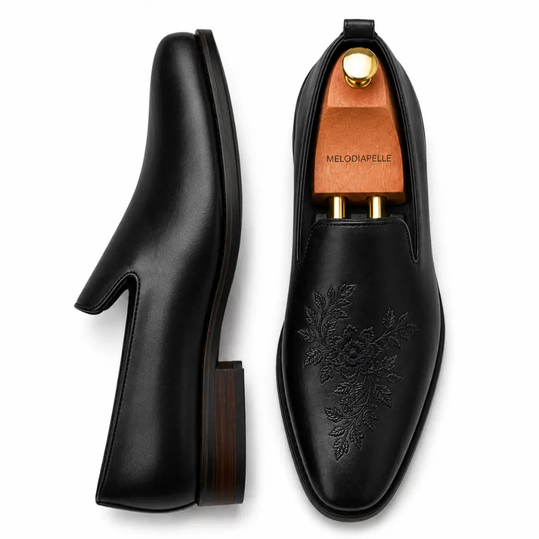 Maestro Embroidered Opera Loafer // Cognac Tan