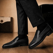 Maestro Embroidered Opera Loafer // Cognac Tan