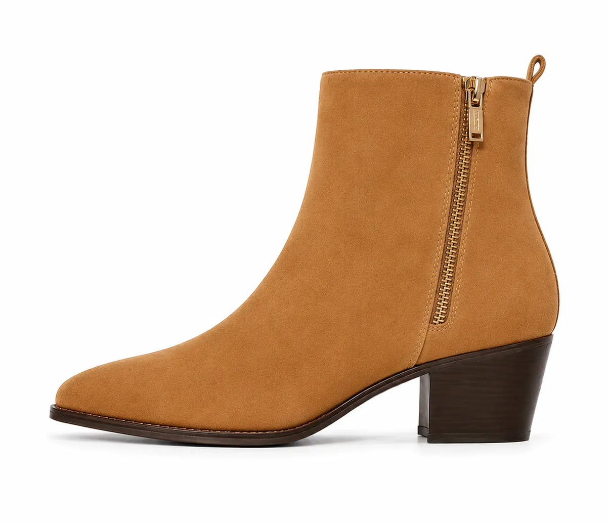 Maddox Suede Zip Boot for Men - Pointed-Toe Block Heel Ankle Boots