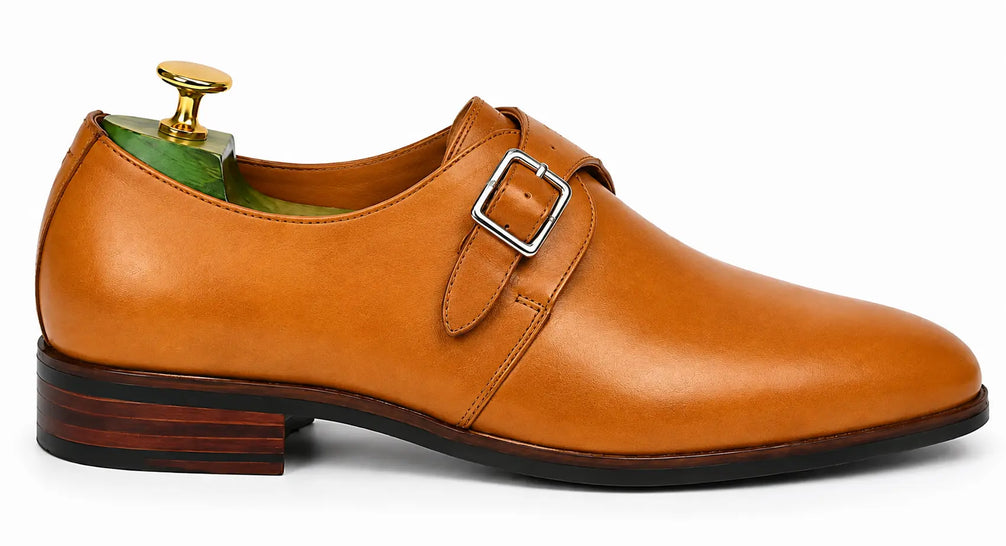 Modica Single Monk Cap-Toe Shoes for Men - Handmade Leather Formal Shoes