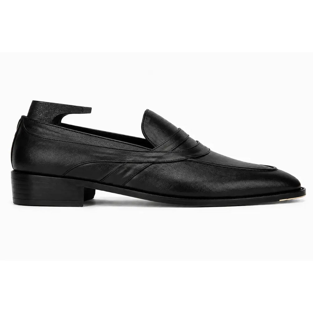 Mirasol Two-Tone Crossed-Strap Dress Loafer for Men - Hand-Patina Leather Shoes