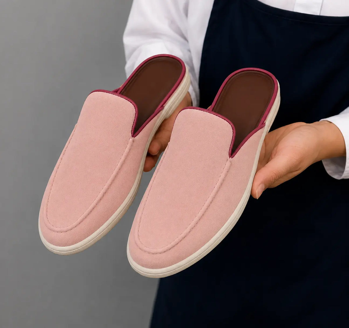Malvasia Piped Suede Cupsole Mule for Men - Backless Slip-On Shoes