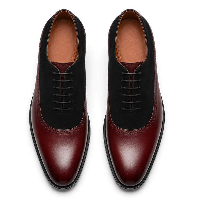 Montrachet Two-Material Block-Heel Oxford for Men - Leather and Suede Dress Shoes