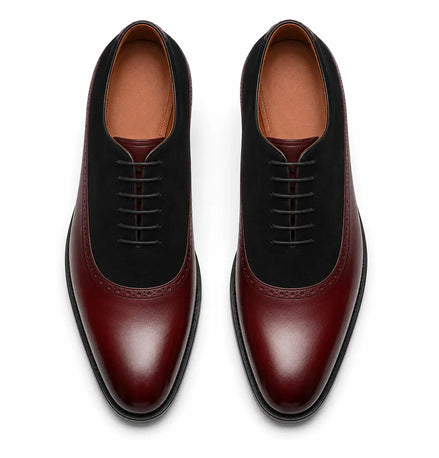 Montrachet Two-Material Block-Heel Oxford for Men - Leather and Suede Dress Shoes