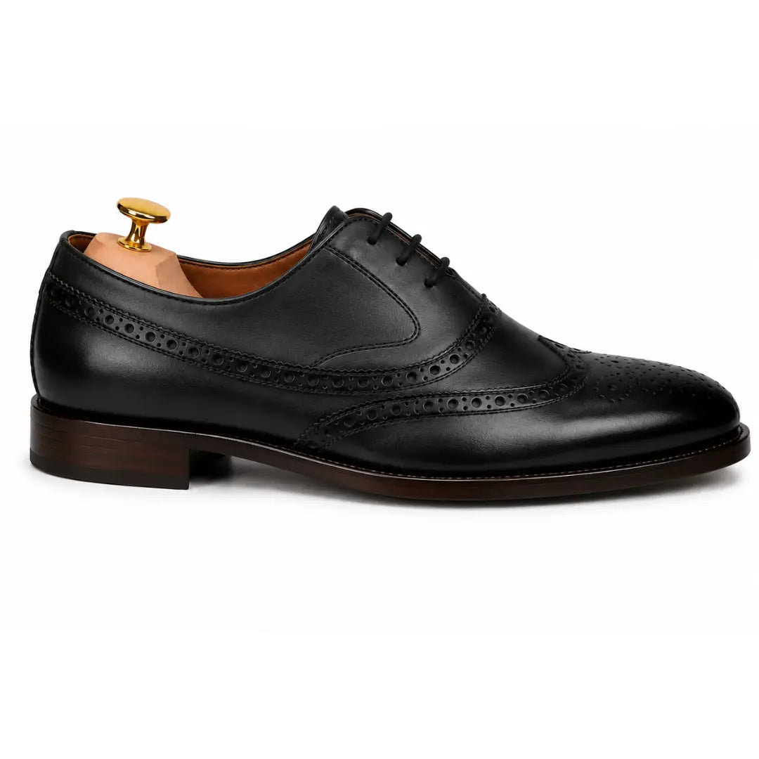 Mossverde Hand-Patina Wingtip Brogue Oxford for Men - Goodyear Welted Leather Shoes
