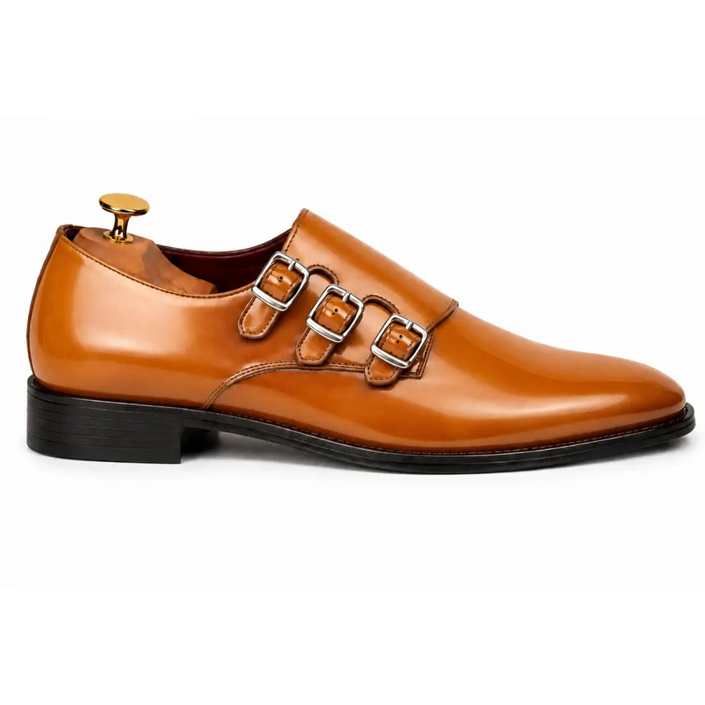 Montecito Double Monk Strap Shoes for Men - Goodyear Welted Full-Grain Leather