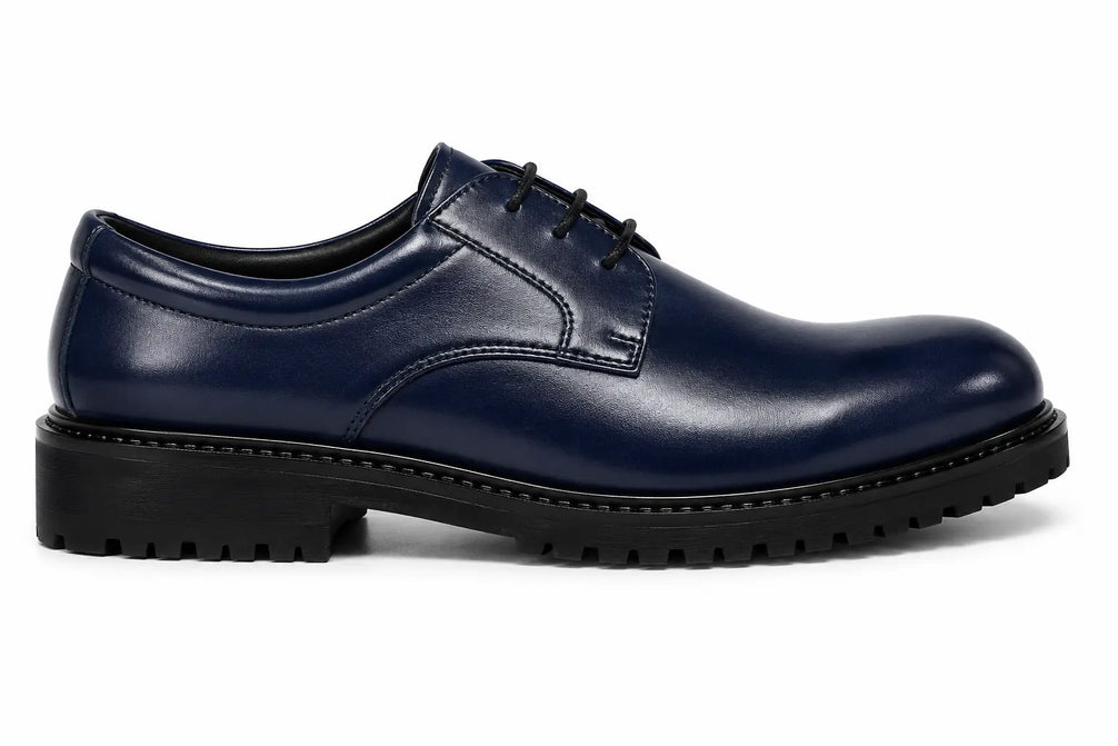 Marseille Patina Plain-Toe Derby for Men - Lug-Sole Leather Formal Shoes