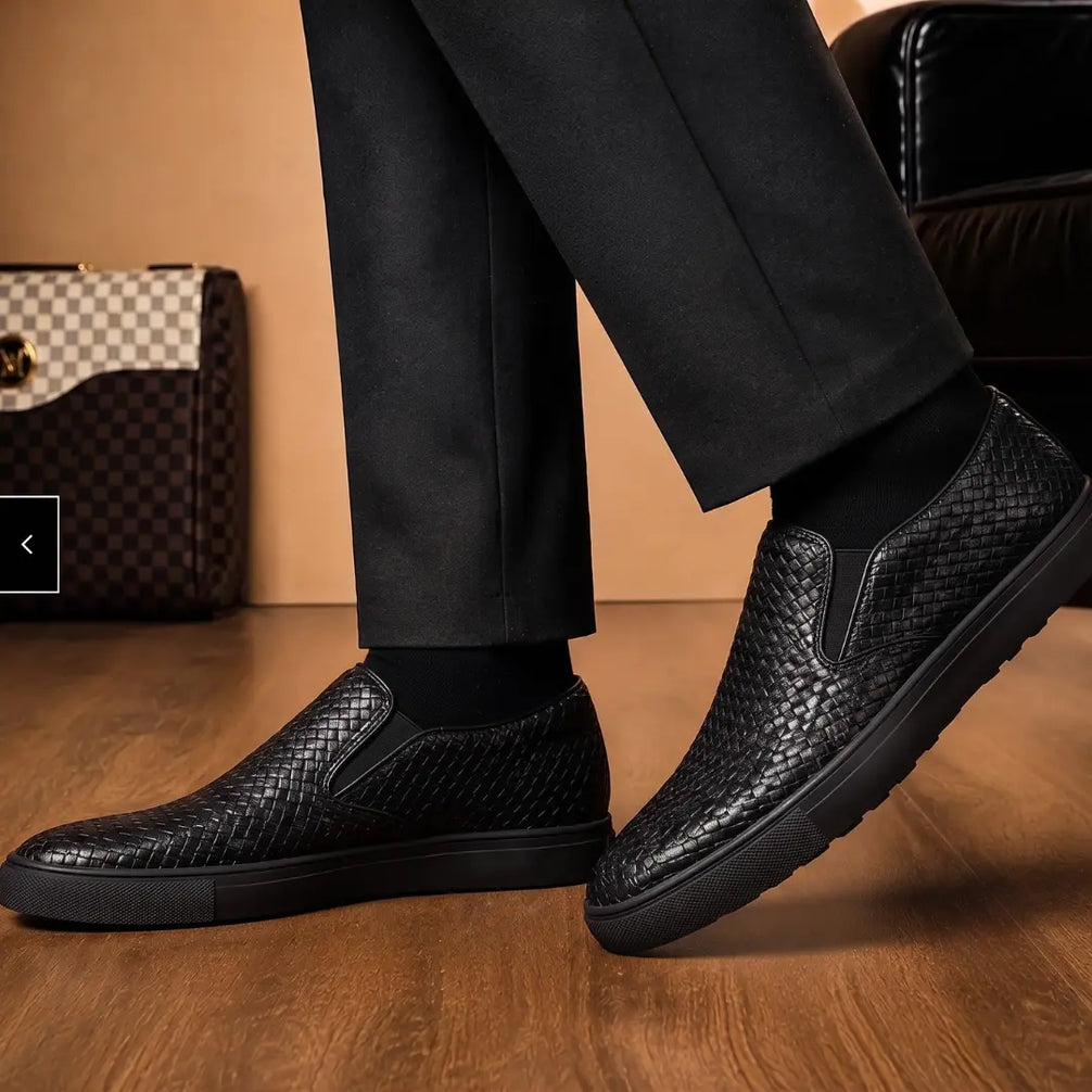 Marengo Python-Embossed Slip-On Sneaker for Men - Leather Luxury Sneakers
