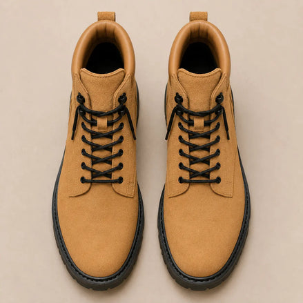 Mojave Suede Combat Boot for Men - Lug-Sole Lace-Up Leather Boots
