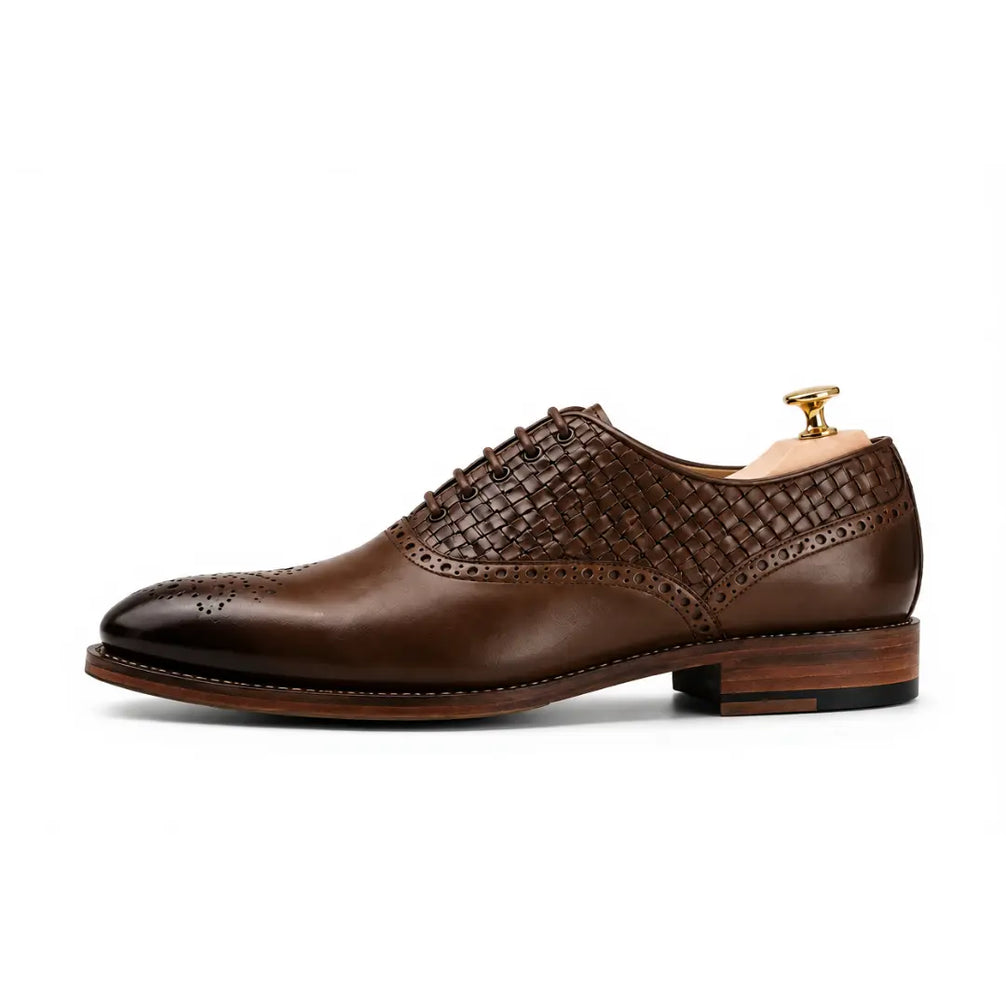 Maverick II Woven Wingtip Brogue Oxford for Men - Goodyear Welted Leather Shoes