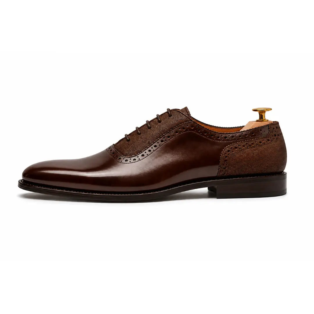 Montserrat Two-Tone Saddle Oxford for Men - Goodyear Welted Spectator Dress Shoes