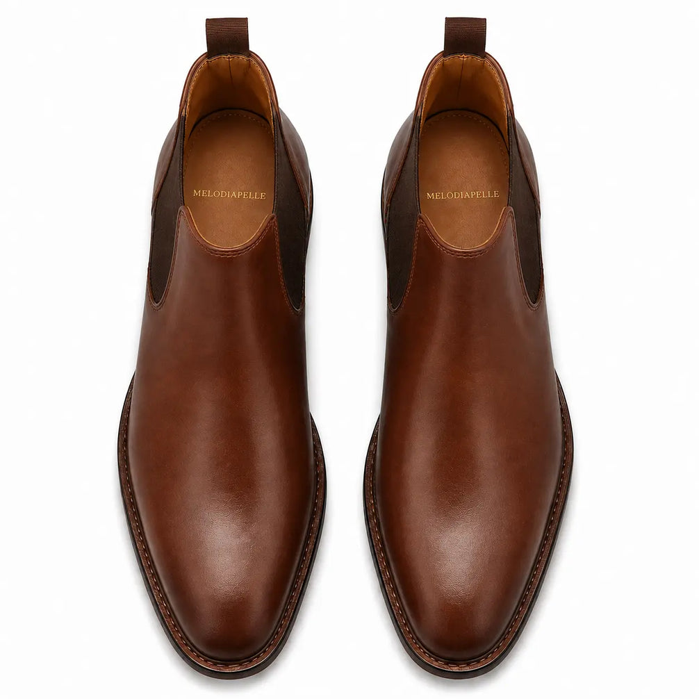 Malacca Chelsea Boot for Men - Goodyear Welted Burnished Leather Boots