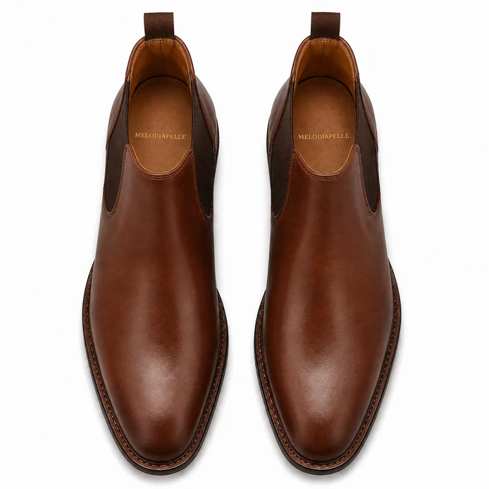 Malacca Chelsea Boot for Men - Goodyear Welted Burnished Leather Boots