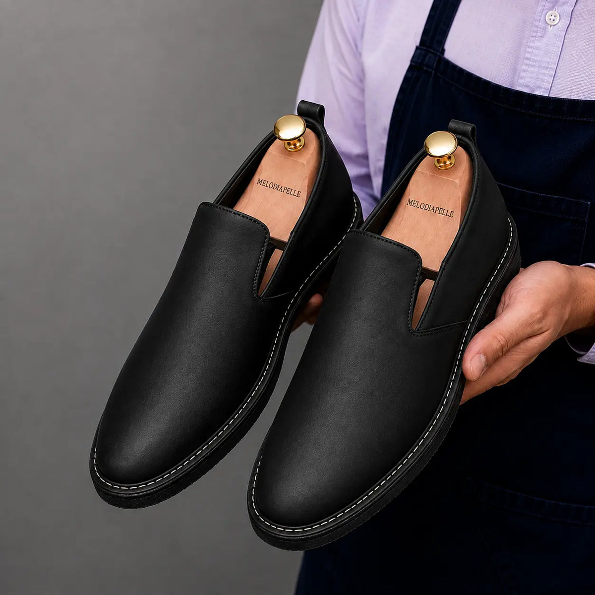 Moscow Opera Slip-On for Men - Nubuck Crepe-Sole Laceless Shoes