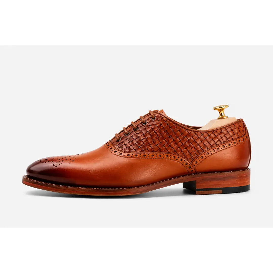 Maverick II Woven Wingtip Brogue Oxford for Men - Goodyear Welted Leather Shoes