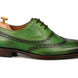 Mossverde Hand-Patina Wingtip Brogue Oxford for Men - Goodyear Welted Leather Shoes