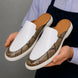 Marmaris Snake-Embossed Lug Mule for Men - Two-Material Backless Shoes