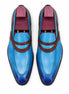 Mirasol Two-Tone Crossed-Strap Dress Loafer for Men - Hand-Patina Leather Shoes