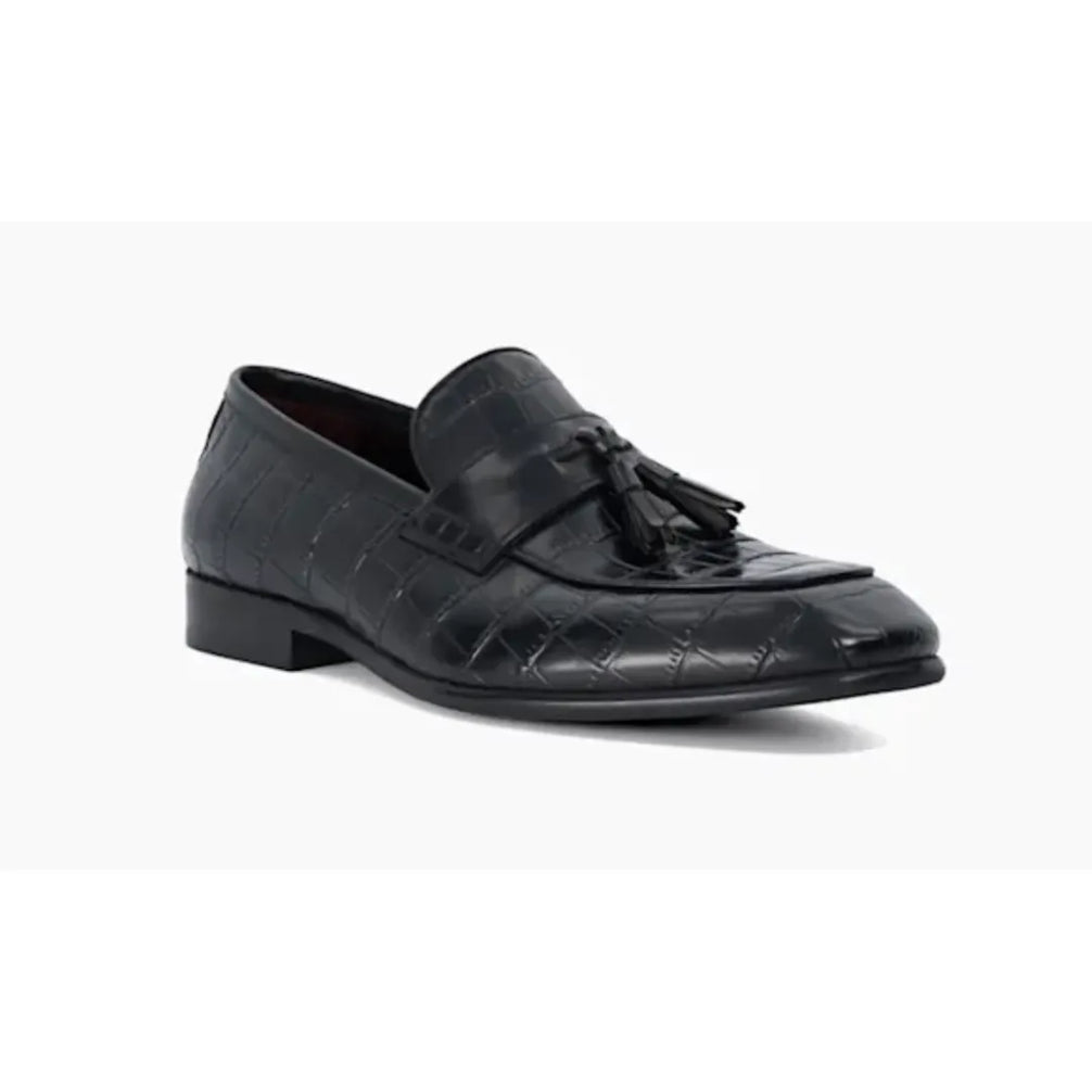 Minervino Croc-Embossed Tassel Loafer for Men - Croc Leather Tassel Loafers