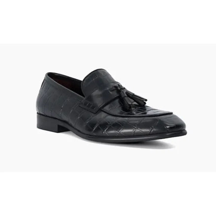 Minervino Croc-Embossed Tassel Loafer for Men - Croc Leather Tassel Loafers