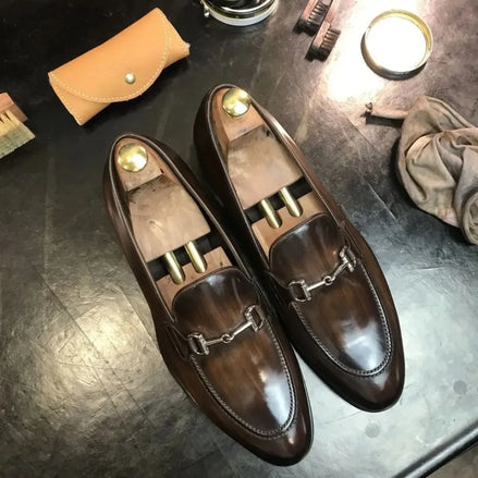 Montanaro Burnished Horsebit Loafer for Men - Hand-Burnished Horsebit Loafers