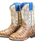 Muleshoe Caiman-Embossed Square-Toe Cowboy Boot for Men - Exotic-Look Western Boots