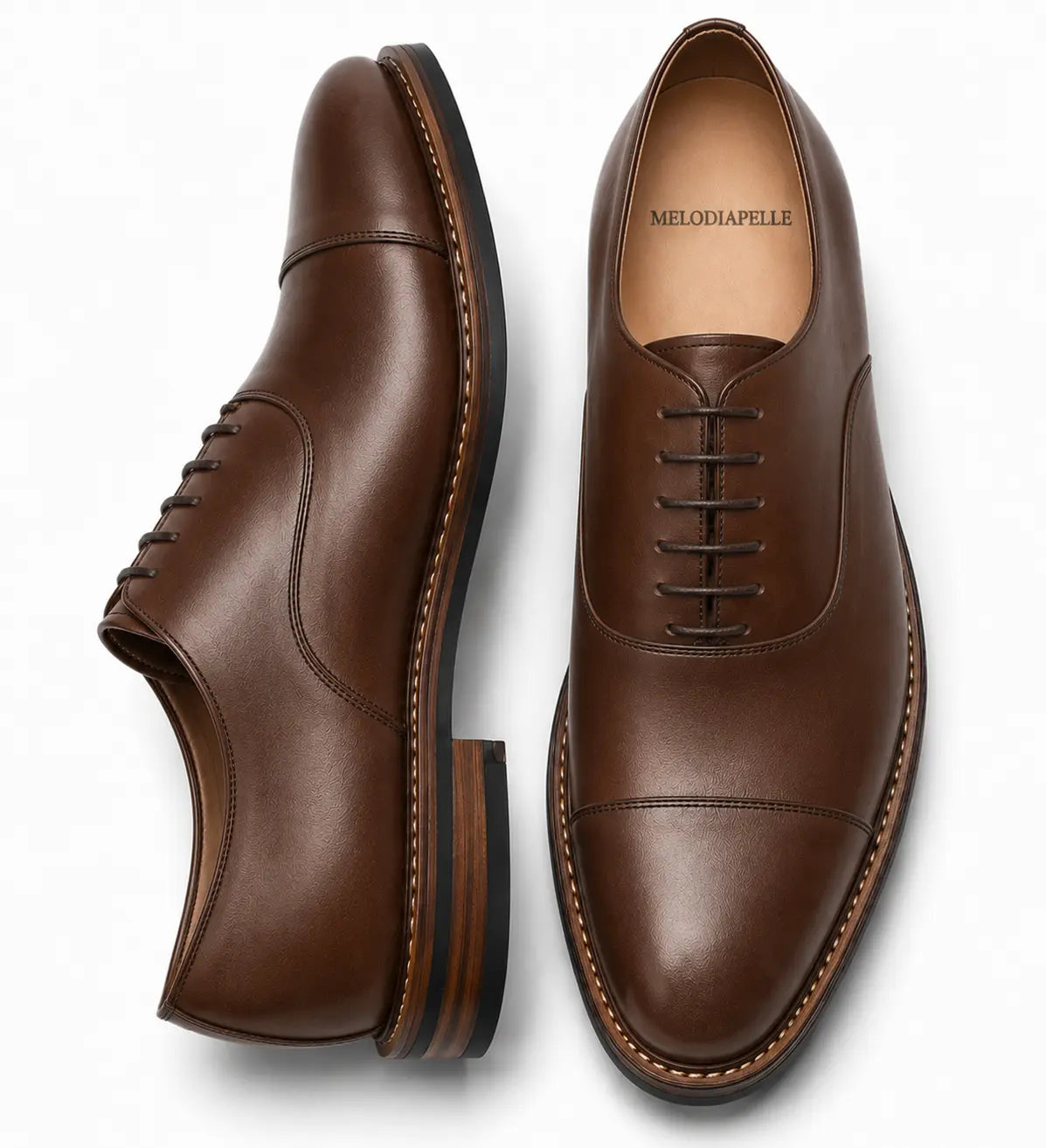 Monterosso Patina Cap-Toe Derby for Men - Handmade Leather Formal Shoes