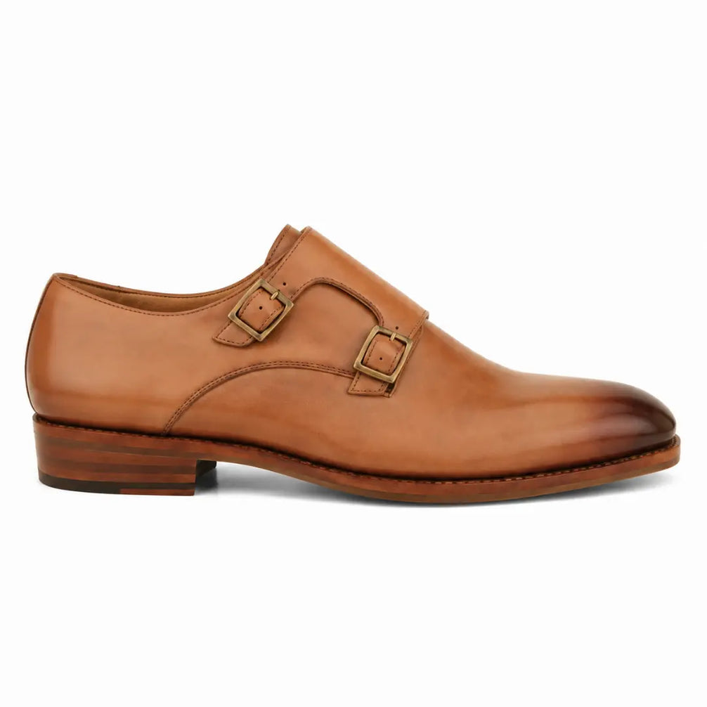 Mexico Double Monk Strap for Men - Hand-Burnished Goodyear Welted Leather Shoes