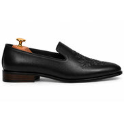 Maestro Embroidered Opera Loafer // Cognac Tan