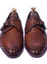 Melito All-Over Woven Single Monk Strap for Men - Full-Weave Leather Summer Shoes