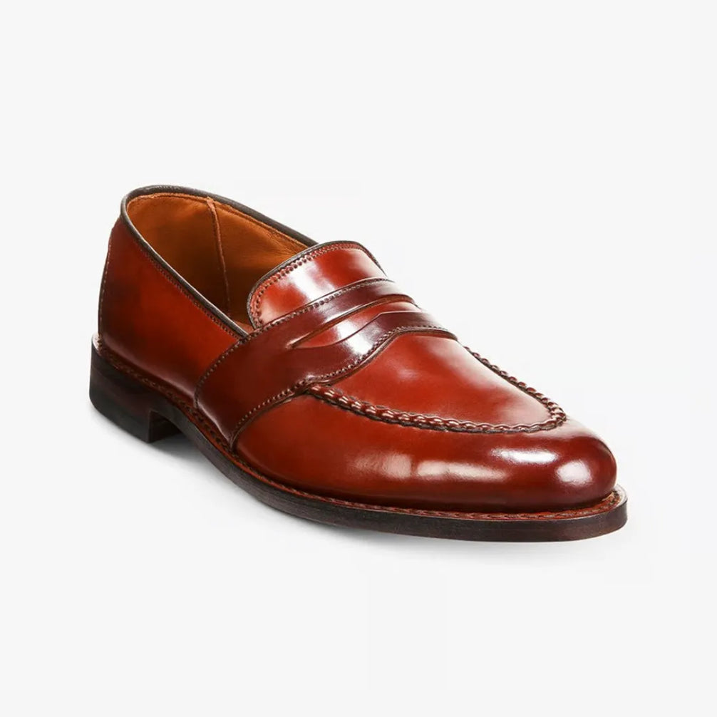 Marlengo High-Gloss Beefroll Penny Loafer for Men - Polished Penny Loafers