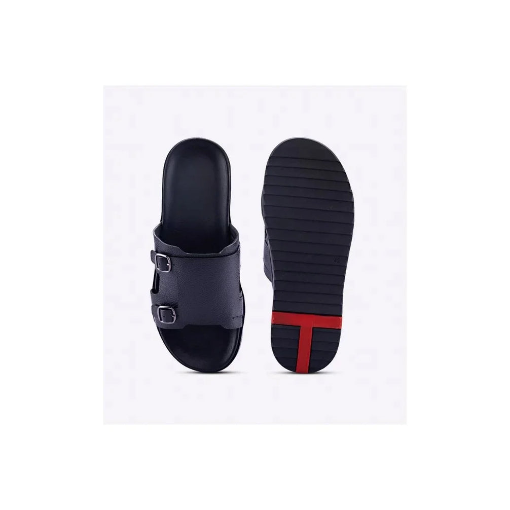 Messonghi Double-Monk Slide for Men - Buckled Leather Slides