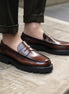 Martirano Lug Burnished Penny Loafer for Men - Chunky Penny Loafers
