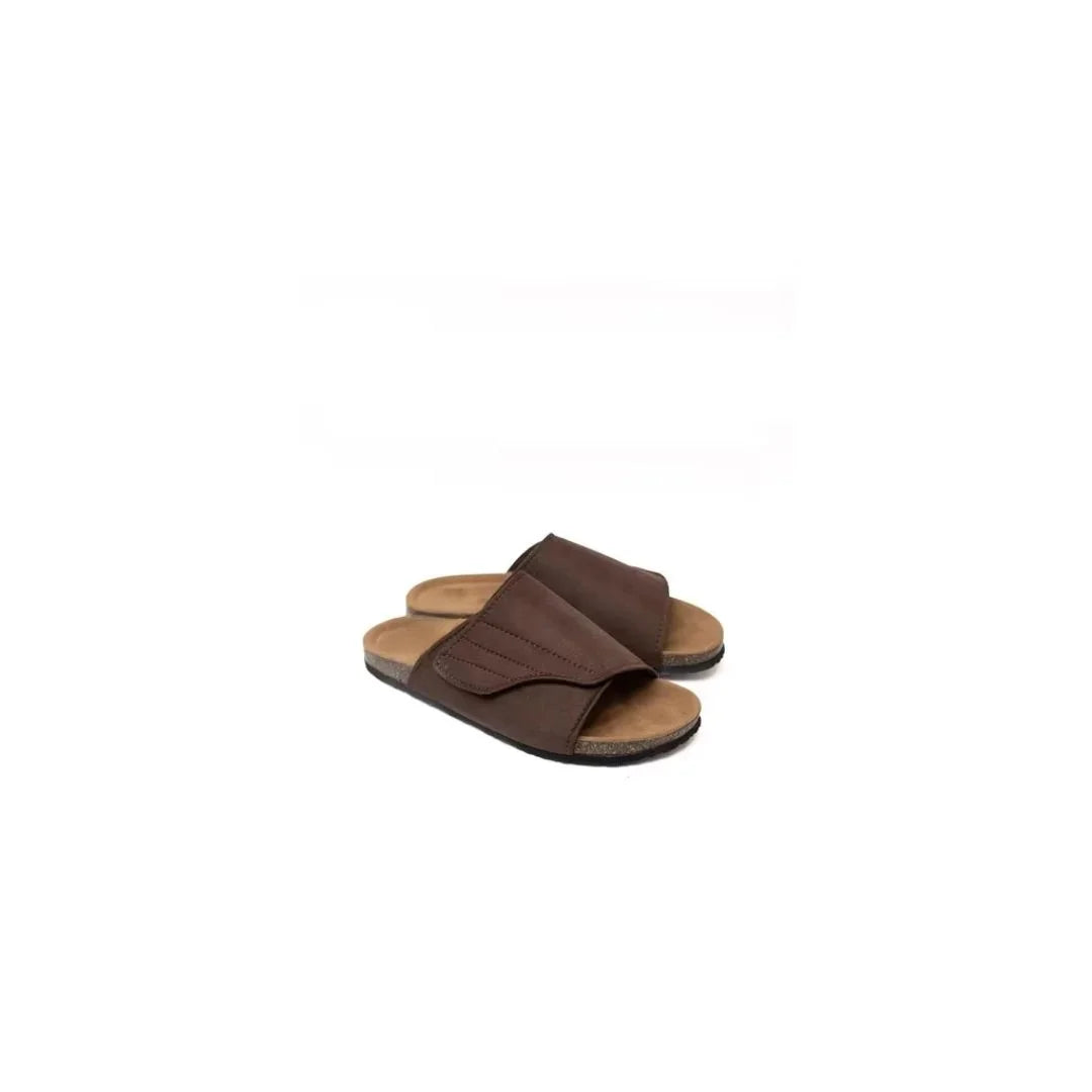 Mosset Suede Wide-Strap Slide for Men - Suede Cork-Bed Slides