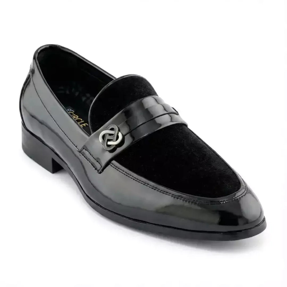 Masainas Velvet-Panel Patent Penny Loafer for Men - Evening Loafers