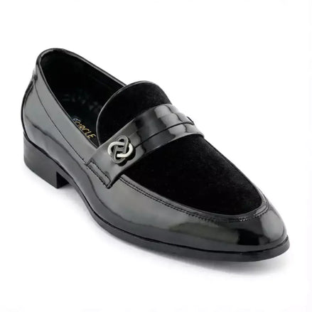 Masainas Velvet-Panel Patent Penny Loafer for Men - Evening Loafers