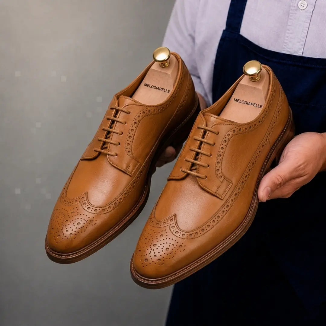 Missourie Longwing Brogue Derby for Men - Goodyear Welted Full-Grain Leather Shoes