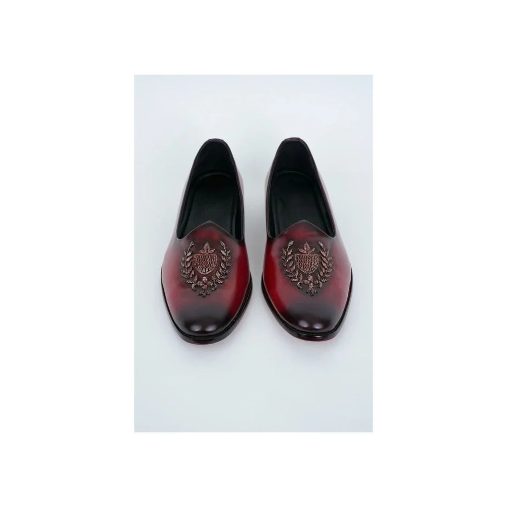 Margao Patina Crest Nagra Jutti for Men - Burnished Nagra Wedding Shoes